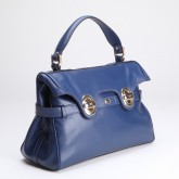 Sac Lancel Cuir Lisse Angèle Végétal Blue